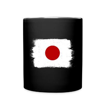 Japan Flagge Used Look Nihon Japanische Fahne - Tasse einfarbig - Schwarz - Vorne