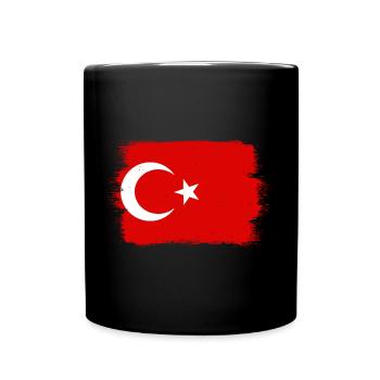 Drapeau de Turquie Utilisé Look Drapeau Turc Vintage - Mug uni - noir - Devant