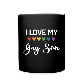 Ich liebe meinen schwulen Sohn - Tasse einfarbig - Schwarz - Vorne