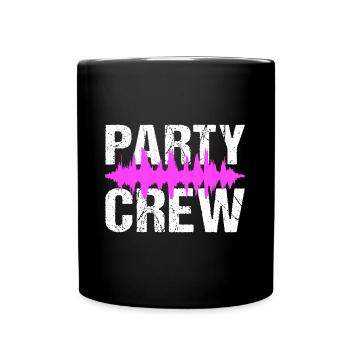 Party Crew Musik Festival - Tasse einfarbig - Schwarz - Vorne