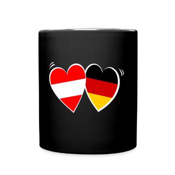 Österreicher Deutsche Liebe - Tasse einfarbig - Schwarz - Vorne