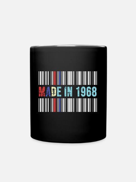 1968 anniversaire 54 ans 54e anniversaire rétro code-barres - Mug uni - noir