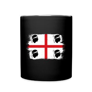 Sardinien Flagge Sardische Fahne Sardegna Fahne - Tasse einfarbig - Schwarz - Vorne