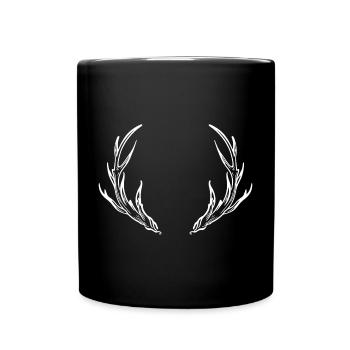 Hirsch Geweih Wild - Tasse einfarbig - Schwarz - Vorne