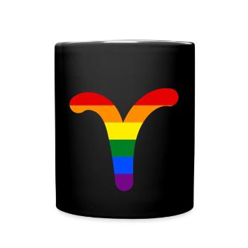 Zodiac sign Aries LGBT - Full Colour Mug - black - Front