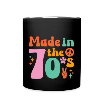 I love the 70s hippie - Full Colour Mug - black - Front