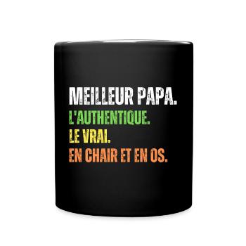 Le Vrai Meilleur Papa Cadeau Homme - Mug uni - noir - Devant