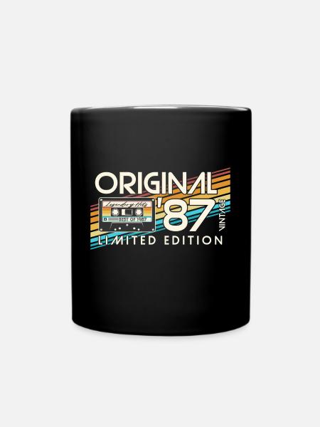 1987 Vintage Jahrgang Retro Geburtstag Geschenk - Tasse einfarbig - Schwarz