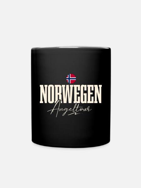 Norwegen Angeltour Angeln Angler Fischen - Tasse einfarbig - Schwarz