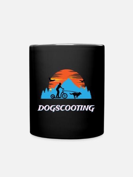 Dogscooting Bikejöring Zughundesport Design - Tasse einfarbig - Schwarz