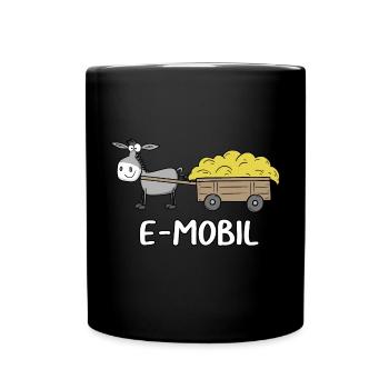 E-Mobil - Tasse einfarbig - Schwarz - Vorne