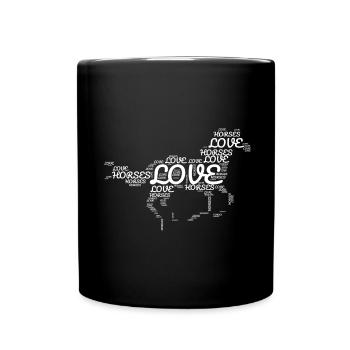 Ich Liebe Pferde T-Shirt Geschenkidee - Tasse einfarbig - Schwarz - Vorne