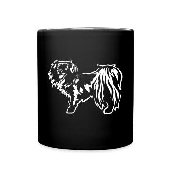 Tibet Spaniel "Black Edition" - Tasse einfarbig - Schwarz - Vorne