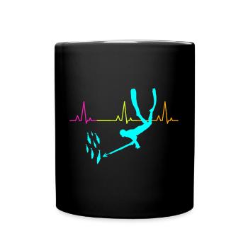 Pêche sous-marine Pêche au harpon Heartbeat Pulse - Mug uni - noir - Devant