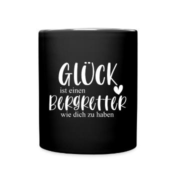 Bergretter Berg Klettern Geschenk - Tasse einfarbig - Schwarz - Vorne