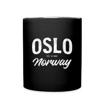 Oslo Norway Vintage Logo - Tasse einfarbig - Schwarz - Vorne