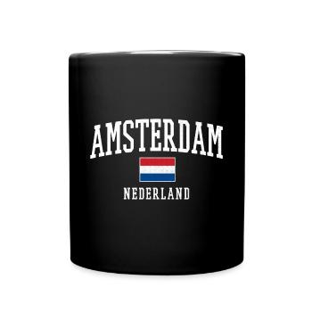Amsterdam NL Flag Design - Full Colour Mug - black - Front