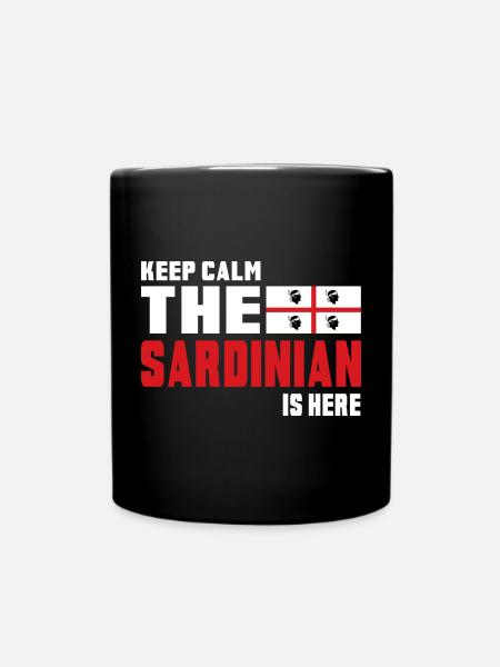 Keep Calm Sardinia flag design - Full Colour Mug - black