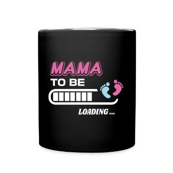 zukünftige Mutter. Warten Sie auf Geburtsgeschenk - Tasse einfarbig - Schwarz - Vorne