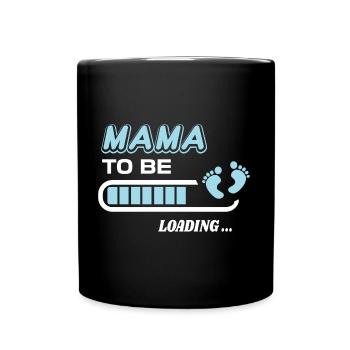 zukünftige Mutter. Warten Sie auf Geburtsgeschenk - Tasse einfarbig - Schwarz - Vorne