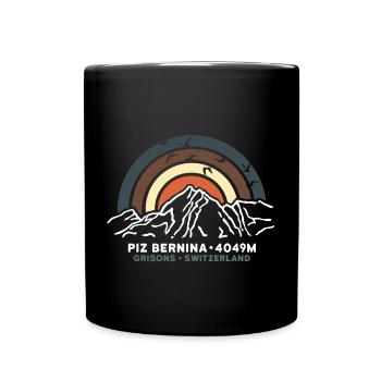 Piz Bernina Switzerland Mountaineering Hiking St Moritz - Full Colour Mug - black - Front