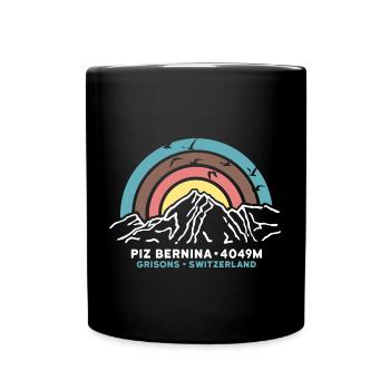 Piz Bernina Engadin Mountaineering Hiking Switzerland - Full Colour Mug - black - Front