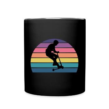 Stunt Scooter Freestyle Scootering Vintage Retro - Tasse einfarbig - Schwarz - Vorne