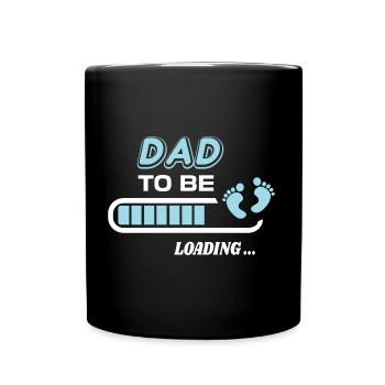 zukünftiger Vater. Warten Sie auf Geburtsgeschenk - Tasse einfarbig - Schwarz - Vorne