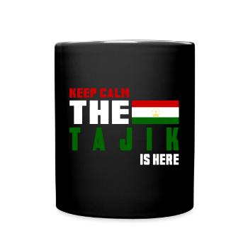 Design du drapeau du Tadjikistan Keep Cal - Mug uni - noir - Devant