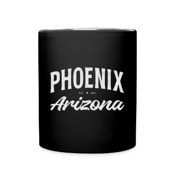 Phoenix Arizona Vintage Logo - Tasse einfarbig - Schwarz - Vorne