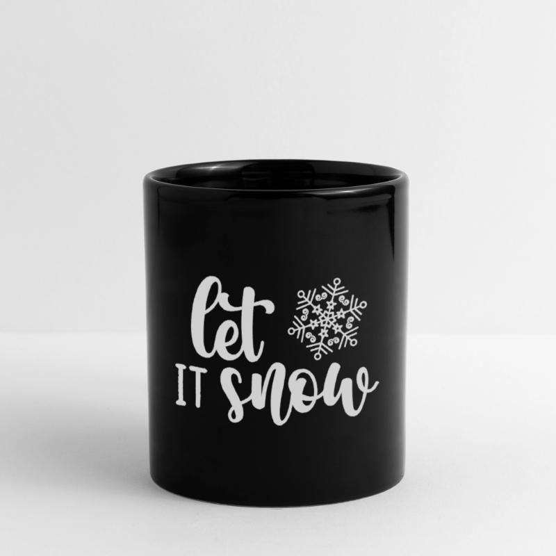 Winter Snowflake Script Typografie Tasse einfarbig