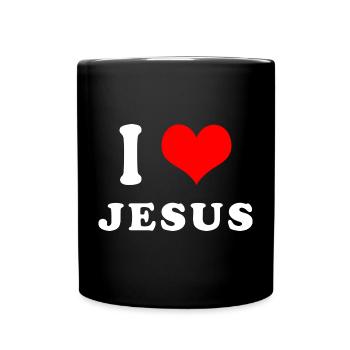 Ich liebe Jesus - Tasse einfarbig - Schwarz - Vorne