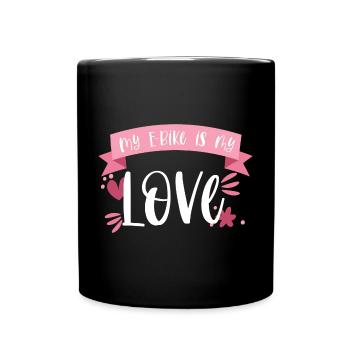 E-Bike Bike E Bike Battery Love Gift - Full Colour Mug - black - Front
