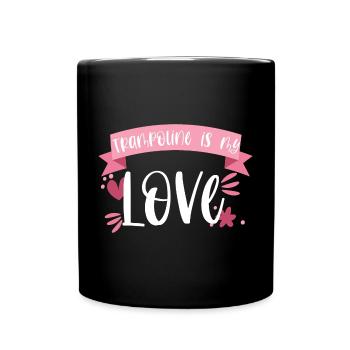 Trampolin Springen Sport Hobby Springerin Geschenk - Tasse einfarbig - Schwarz - Vorne