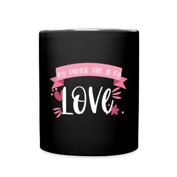 Rennrad Fahrrad Sport Radsport Geschenk - Tasse einfarbig - Schwarz - Vorne