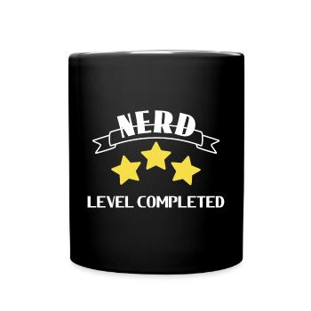 Nerd - Streber - Tasse einfarbig - Schwarz - Vorne