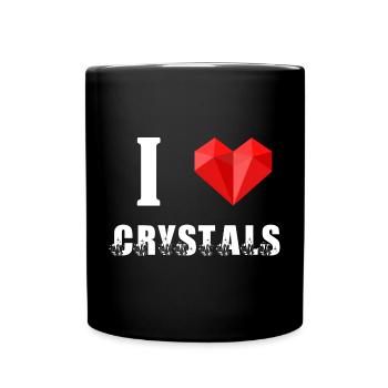 I Love Crystals Crystal Growing Crystal Grower Heart - Full Colour Mug - black - Front