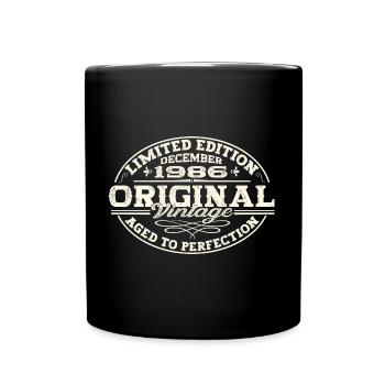 Original December 1986 36th Birthday Gift - Full Colour Mug - black - Front