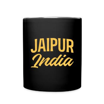 Jaipur India Design de Lettrage en or - Mug uni - noir - Devant
