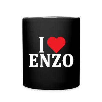t-shirt J’adore Enzo idée cadeau t-shirt - Mug uni - noir - Devant