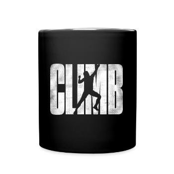 Klettern Berge Kletterer Bouldern Climbing - Tasse einfarbig - Schwarz - Vorne