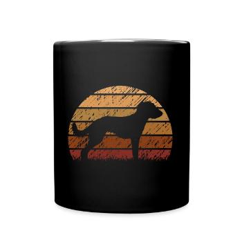 Bedlington Whippet Dog Vintage Silhouette - Mug uni - noir - Devant