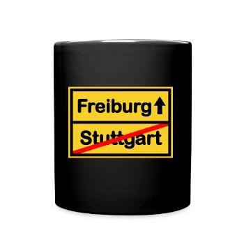 Die Freiburger - Tasse einfarbig - Schwarz - Vorne