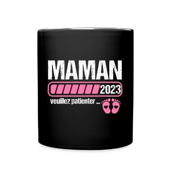 Maman en 2023 annonce naissance cadeau femme - Mug uni - noir - Devant