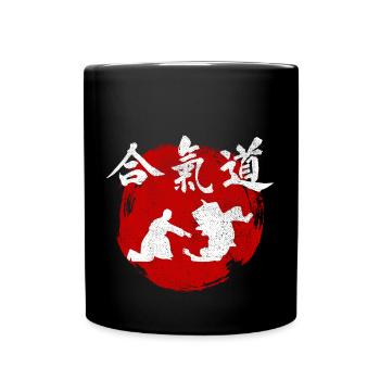 Aikido Martial Art Dojo Kanji Japan Gym - Full Colour Mug - black - Front