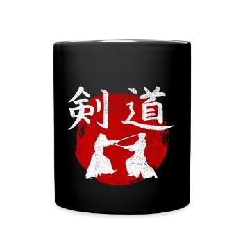 Kendo Martial Art MMA Kanji Japan Gym - Tasse einfarbig - Schwarz - Vorne