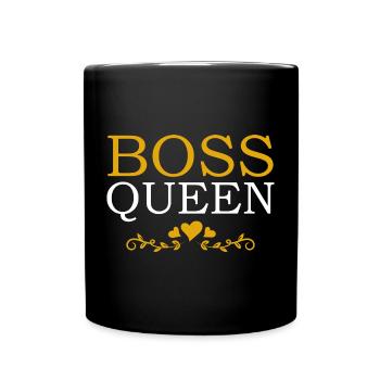 Boss Queen Lady Ladies Gift - Full Colour Mug - black - Front