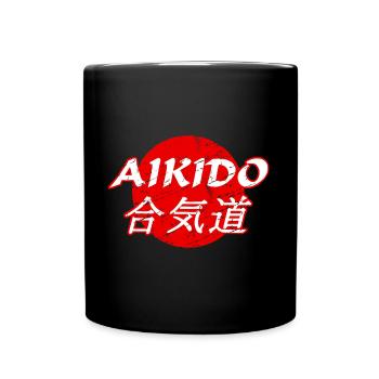 Aikido - Tasse einfarbig - Schwarz - Vorne