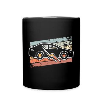 E-Auto Elektroauto - Tasse einfarbig - Schwarz - Vorne