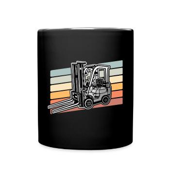 Gabelstapler Stapler - Tasse einfarbig - Schwarz - Vorne